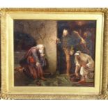 Probably SIMON VAN DER LEY (Dutch, 19th century); a large gilt-framed oil on panel study 'Isaac',