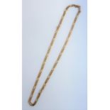 A fancy-link necklace, the integral box clasp stamped '750' (length 45cm, gross weight 11.4g) (The
