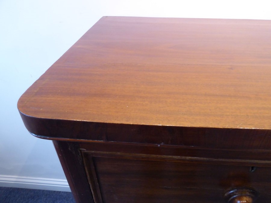 A 19th mahogany chest of large proportions; two half-width over three full-width graduated drawers - Image 8 of 10