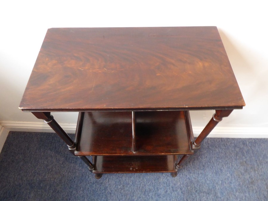 A good late 19th/early 20th century mahogany bookstand in 18th century-style; the flame-mahogany top - Image 3 of 3