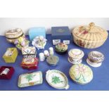 A good selection of fine quality ornamental ceramics and bijouterie; to include ceramic boxes and an