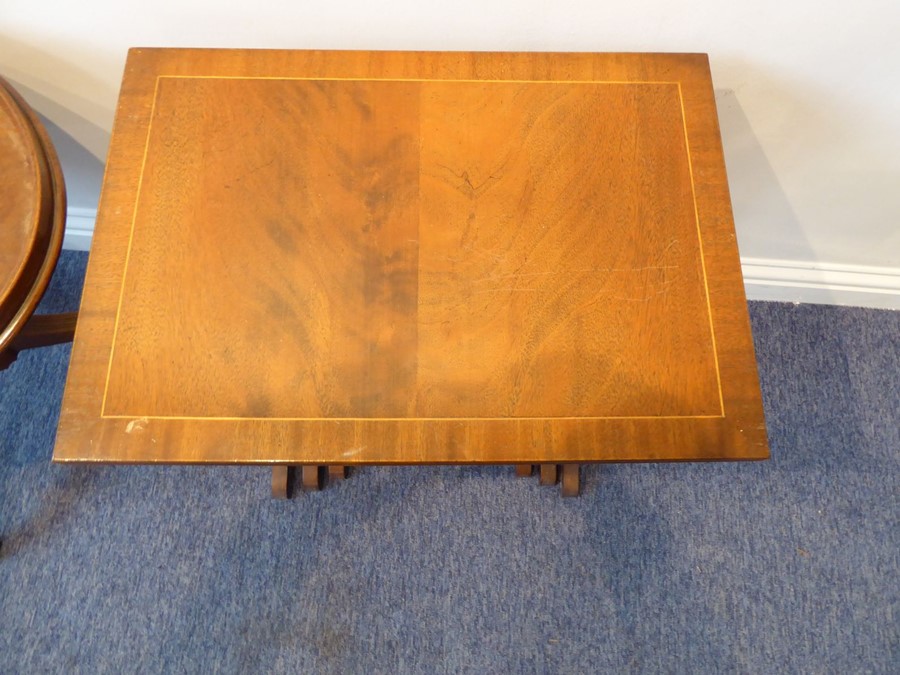 A George III style (probably 19th century) oval tilt-top mahogany occasional table, bobbin-turned - Image 2 of 6