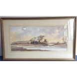 BRIAN CROSSLEY (20th century); a watercolour study, 'South Pool, near Kingsbridge, Devon'; signed