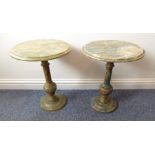 A pair of mid-20th century circular-topped occasional tables (40cm diameter)