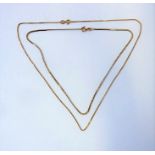 Two thin 9-carat yellow-gold neck chains (total weight approx. 5.58g) (The cost of UK postage via