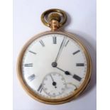 An unusual 12.5-carat gold English pocket watch with seconds dial, hallmarked Chester 1907 (The cost