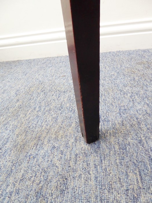 A George III period demi-lune mahogany side table raised on square tapering legs (81cm widest) - Image 6 of 6