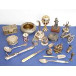 A good selection of various silver-plated and metal bijouterie etc.to include various boxes, a