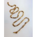 A 9-carat yellow-gold Figaro chain necklace, convention hallmark (length 46cm, gross weight 8.6g) (