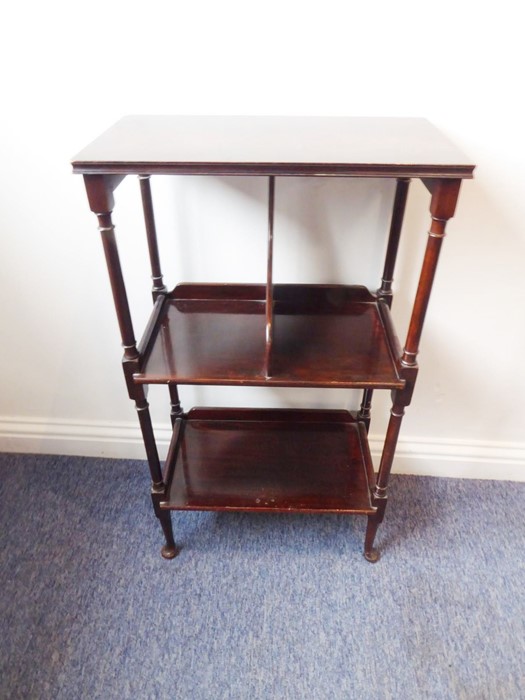 A good late 19th/early 20th century mahogany bookstand in 18th century-style; the flame-mahogany top - Image 2 of 3