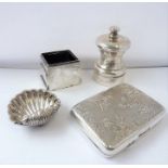 Silver etc. to include an early 20th century engraved and monogrammed silver cigarette case (