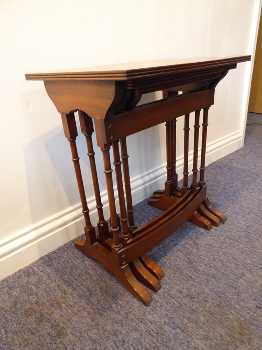 A George III style (probably 19th century) oval tilt-top mahogany occasional table, bobbin-turned - Image 6 of 6