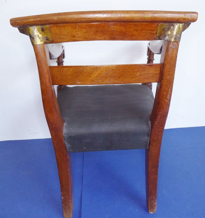 A late Regency period mahogany open-armed child's chair on turned front legs - Image 4 of 7