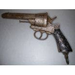 A Continental six-shot pin fire revolver (reproduction)