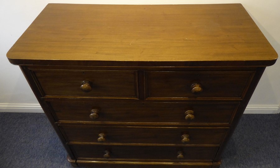 A 19th mahogany chest of large proportions; two half-width over three full-width graduated drawers - Image 4 of 10