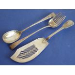 A matched pair (different maker's etc.) of hallmarked silver Old English pattern salad servers