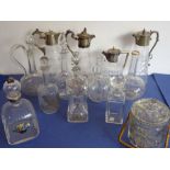 A good selection of glassware etc. to include four late 19th/early 20th century silver-plated