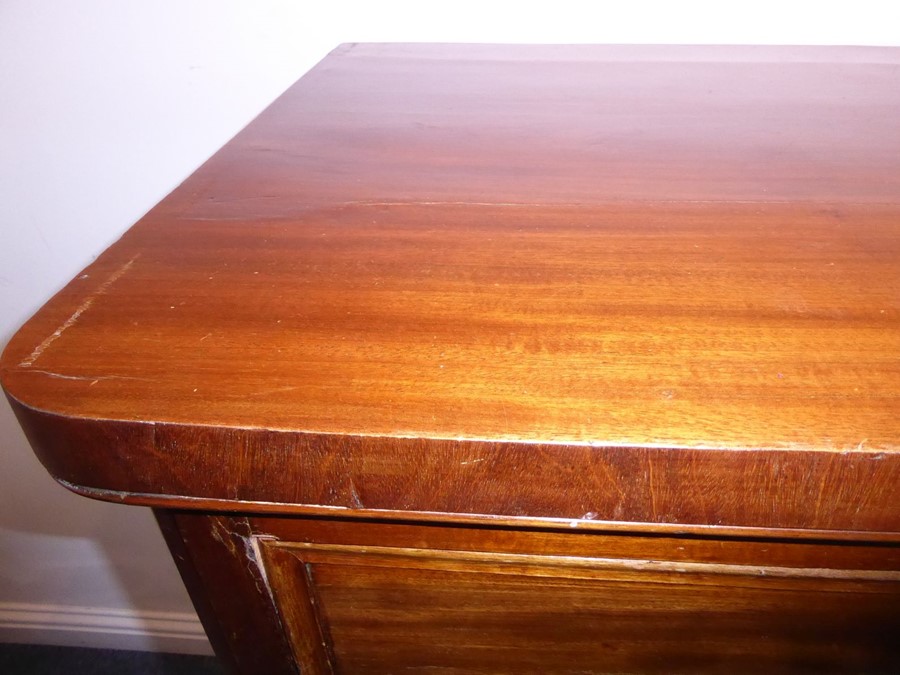 A 19th mahogany chest of large proportions; two half-width over three full-width graduated drawers - Image 7 of 10