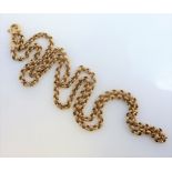 A 9-carat gold belcher-link chain necklace, London import hallmark, (length 56cm, gross weight 8.6g)