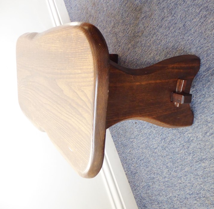 Two shaped elm-topped occasional tables; each with shaped uprights and tusked tenons - Image 3 of 7