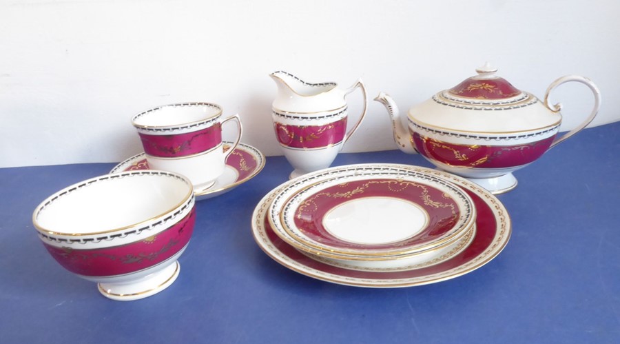 Three boxes of china:1 A Ridgeways part-dinner-service in the blue 'Ming' pattern comprising two - Image 10 of 16