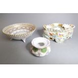 Two pieces of Dresden porcelain and one other Continental piece: a Dresden porcelain bowl with