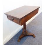 A late Regency period rosewood and cross-banded occasional table; single full-width true drawer