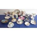 A selection of ornamental and decorative ceramics: to include Crown Staffordshire Fine Bone China, a