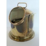 A brass ship's binnacle housing a gimbal compass by John Lilley and Son, London and N. Shields