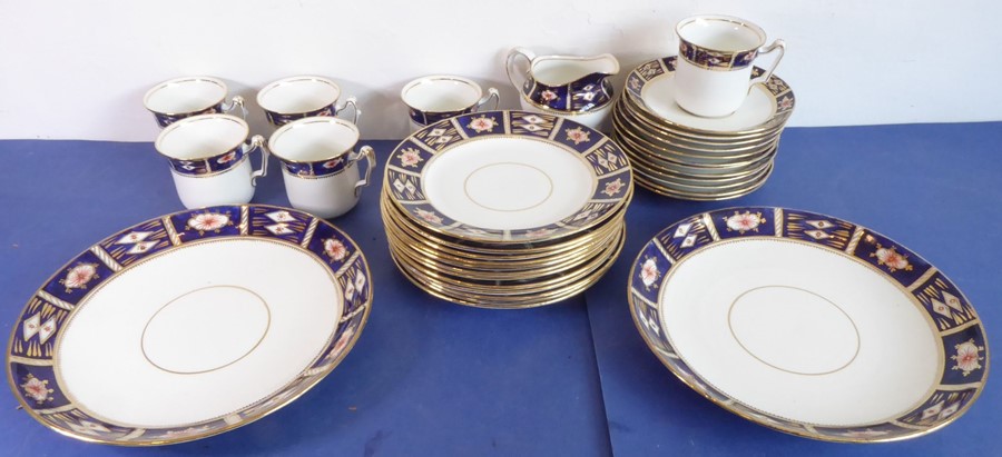 Three boxes of china:1 A Ridgeways part-dinner-service in the blue 'Ming' pattern comprising two - Image 11 of 16