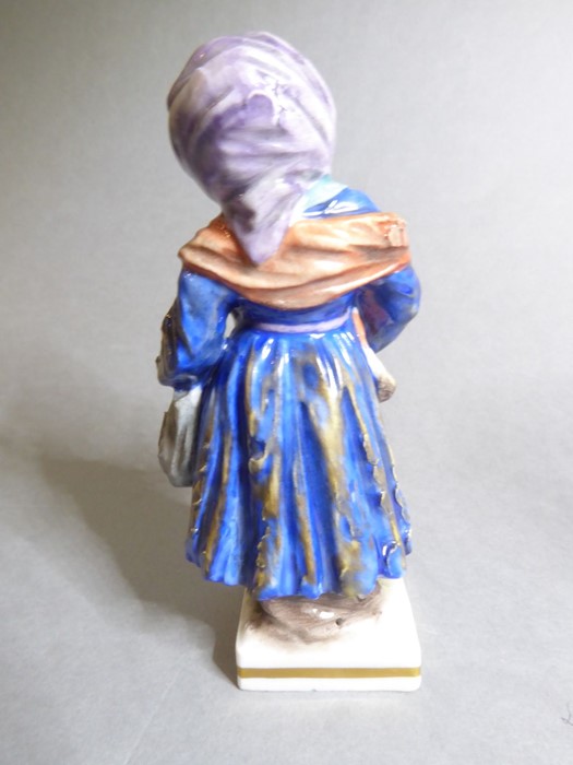 A pair of late 19th century hand-decorated Volkstedt (German) porcelain figure models of a young boy - Image 3 of 7