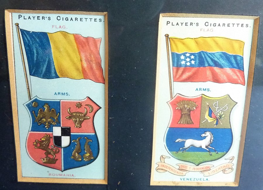 Two Hogarth-framed and glazed complete sets of Player's cigarette cards including various flags - Image 6 of 6