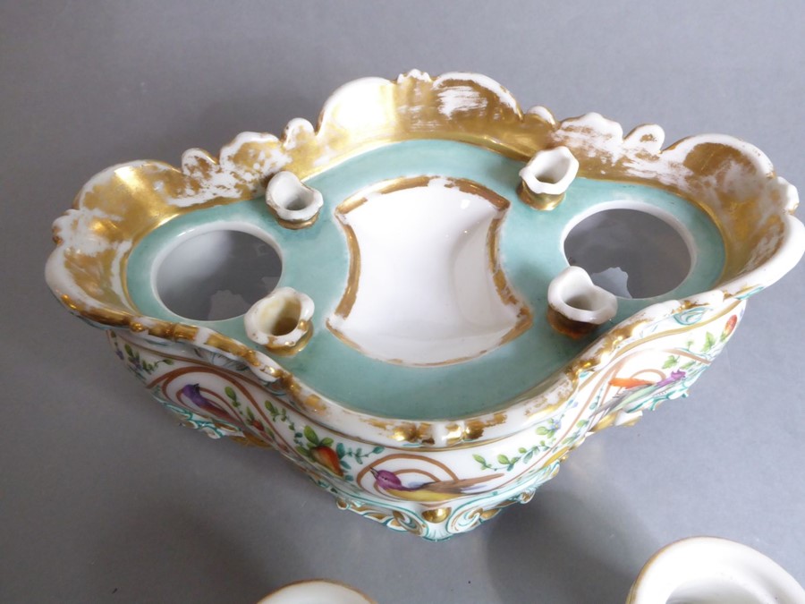 Two pieces of Dresden porcelain and one other Continental piece: a Dresden porcelain bowl with - Image 10 of 16