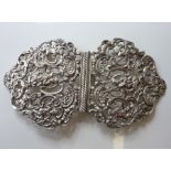 A late 19th century hallmarked silver nurse's buckle by William Hutton, assay marks for London