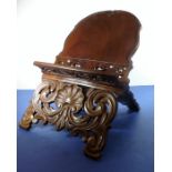 A Victorian table-top mahogany bookstand of unusual folding design