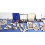 A large quantity of mostly late 19th/and early 20th century flatware and cutlery: 29 hallmarked