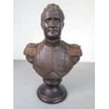 After Chaudet; a 19th century cast-iron shoulder-length portrait of Napoleon wearing Légion d'