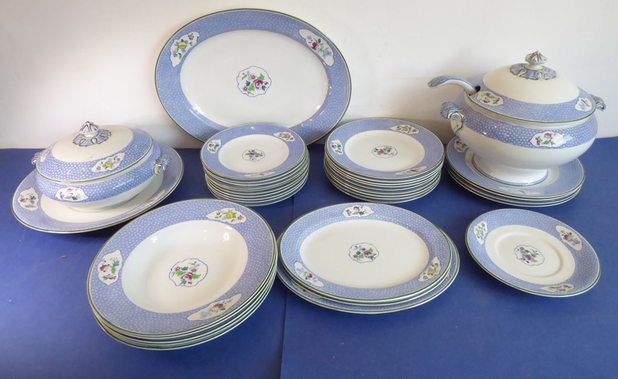 Three boxes of china:1 A Ridgeways part-dinner-service in the blue 'Ming' pattern comprising two - Image 2 of 16