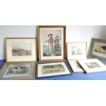 A good selection of mostly 19th century framed and glazed hand-coloured engravings; equine subjects,