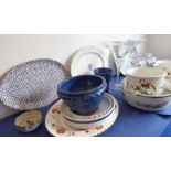 Kitchen-style ceramics and glassware: to include Botanic Garden, platters by Royal Crown Derby and
