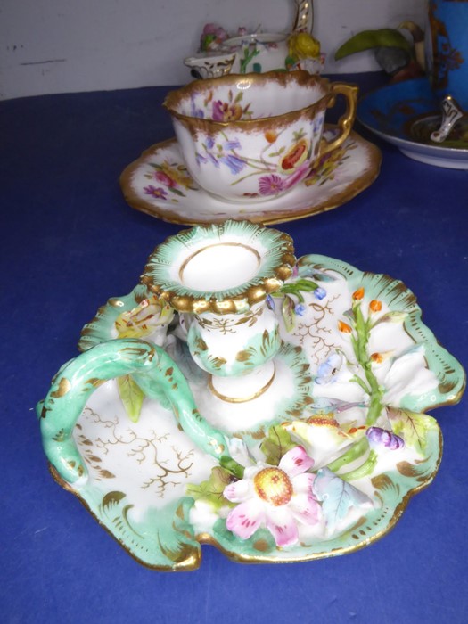 A good selection of mostly small late 19th/early 20th century decorative ornamental porcelain etc. - Image 2 of 11