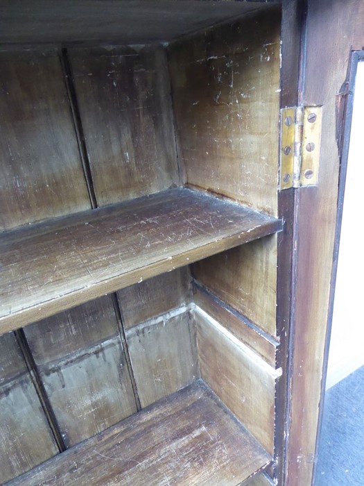 A late 19th / early 20th century stained-pine display cabinet having two glazed doors enclosing - Image 4 of 4