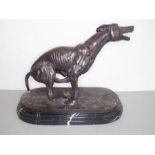 A large and heavy bronze sculpture after James Osborne - the greyhound, Ballyregan Bob racing,