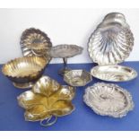 A good selection of early 20th century and later silver-plated items to include a scallop-shell-