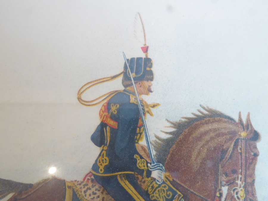 Five framed and glazed colour prints: a Tibetan polo scene (16.5cm x 72.5cm); '13th Hussars' and ' - Image 20 of 20