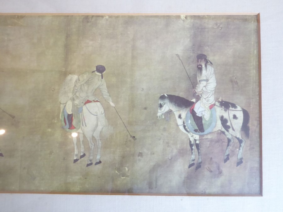 Five framed and glazed colour prints: a Tibetan polo scene (16.5cm x 72.5cm); '13th Hussars' and ' - Image 4 of 20