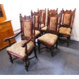 A good set of late 19th / early 20th century mahogany and upholstered chairs (4+2); the two