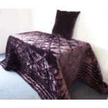 A grape-coloured velvet bedspread (80% viscose, 20% silk) by The White Company (260cm x 270cm),