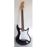 A Fender Stratocaster-style electric guitar; rosewood fretboard and maple neck (some minor knocks to