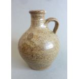 A small Muchelney Pottery stoneware flagon, possibly by John Leech, marks to underside (12.5cm